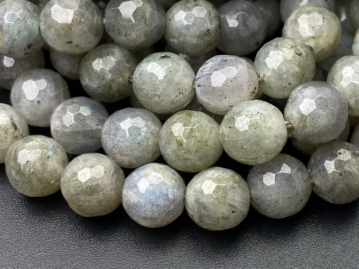 15.5" 8mm A Labradorite sharp round faceted beads,128 cutting