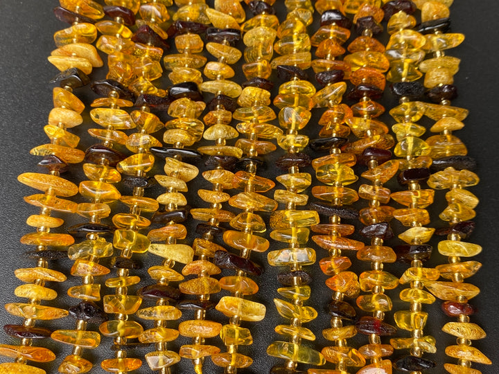 15.5" 10~15mm Natural yellow amber chips beads strand