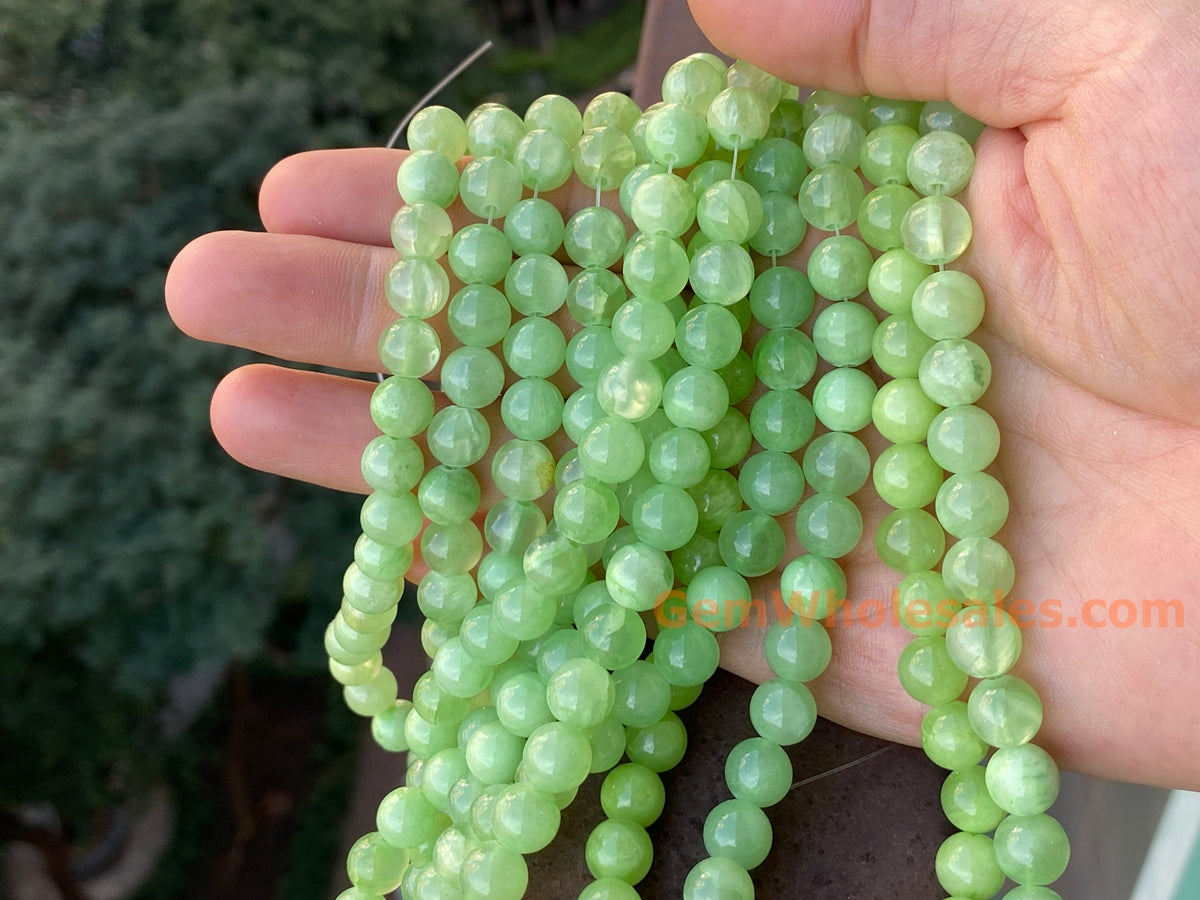 15" 8mm/10mm/12mm mix color green jade Round beads