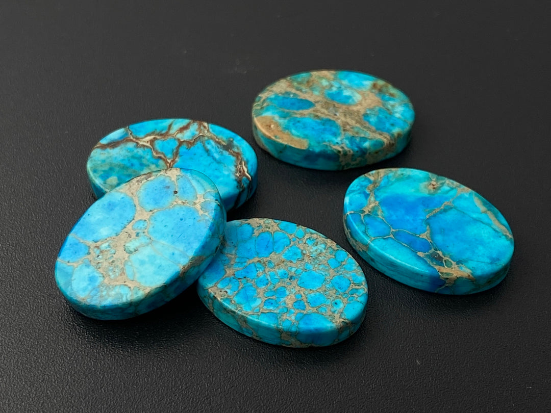 2PC 13x18mm blue Sea Sediment Imperial Jasper cabochon