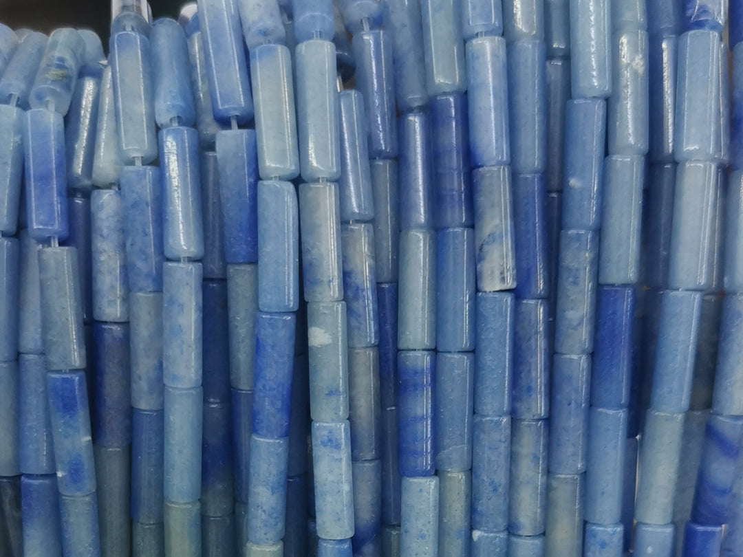15.5" 4x13mm Natural blue aventurine round Cylinder tube beads