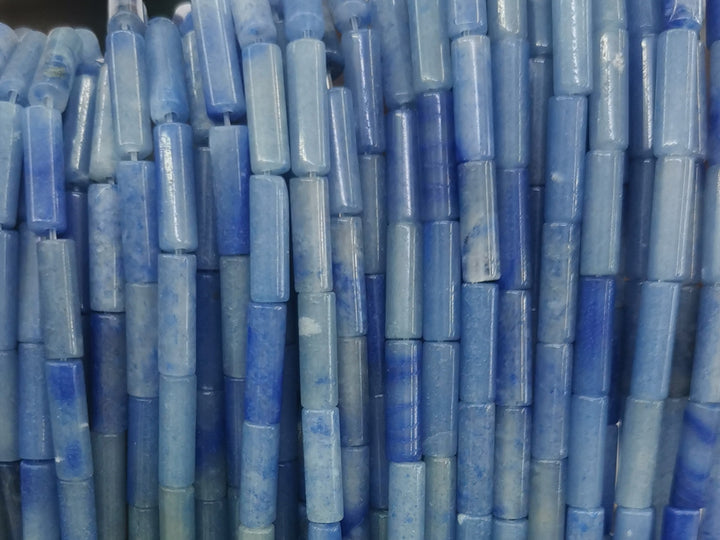 15.5" 4x13mm Natural blue aventurine round Cylinder tube beads