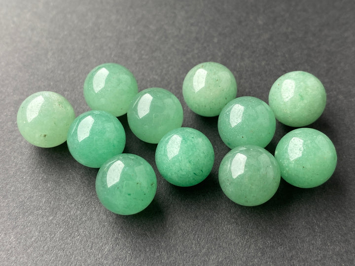 10mm green aventurine undrilled beads
