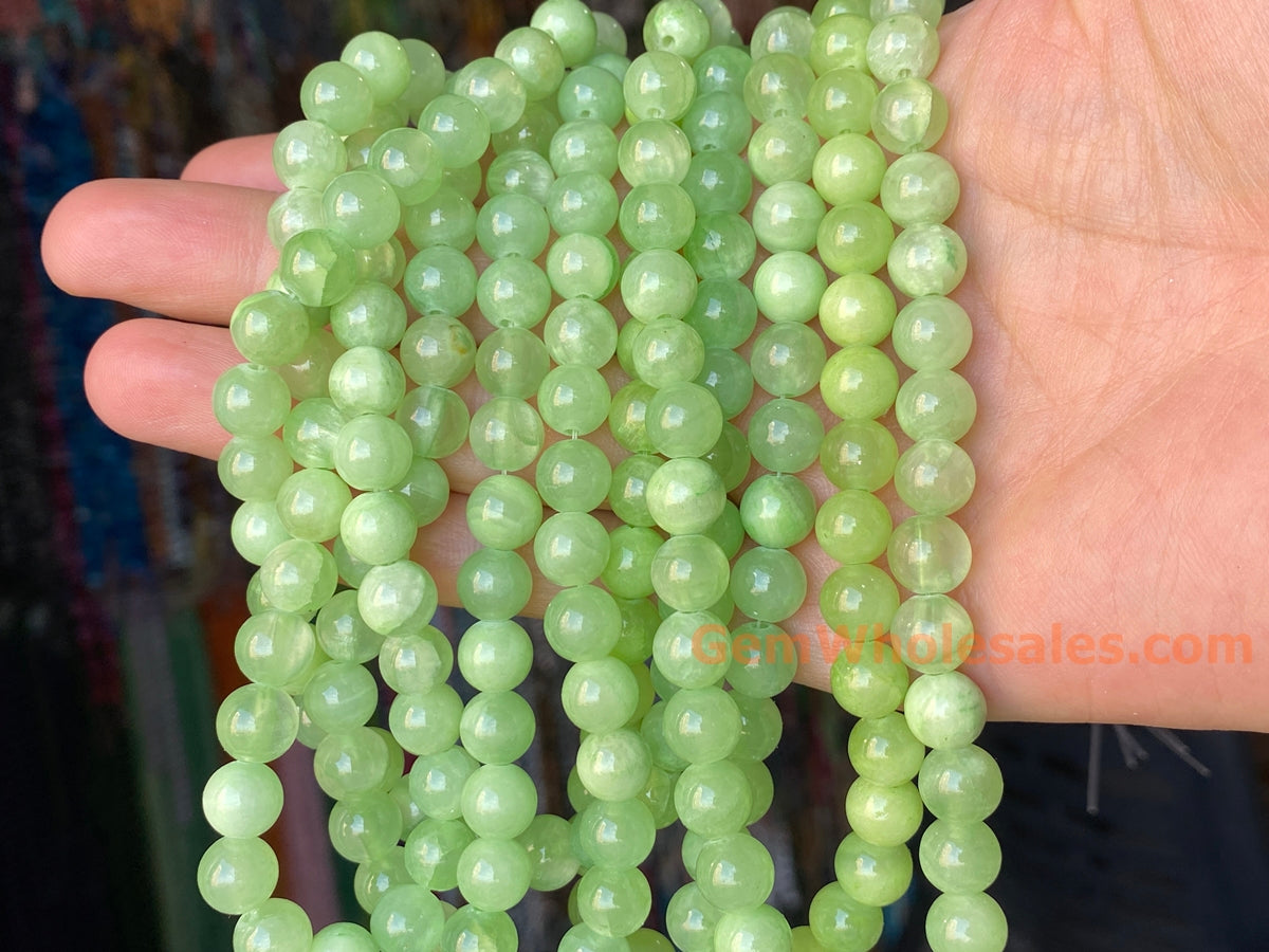 15" 8mm/10mm/12mm mix color green jade Round beads