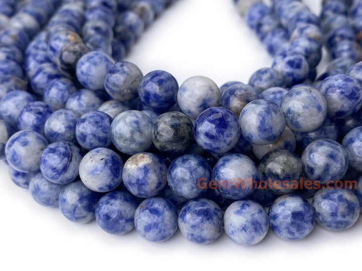 15" 6mm/8mm/10mm Natural blue spot stone round jewelry beads