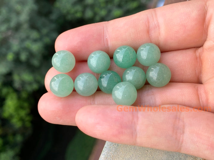 10PCS 10mm natural green aventurine undrilled round single stone beads