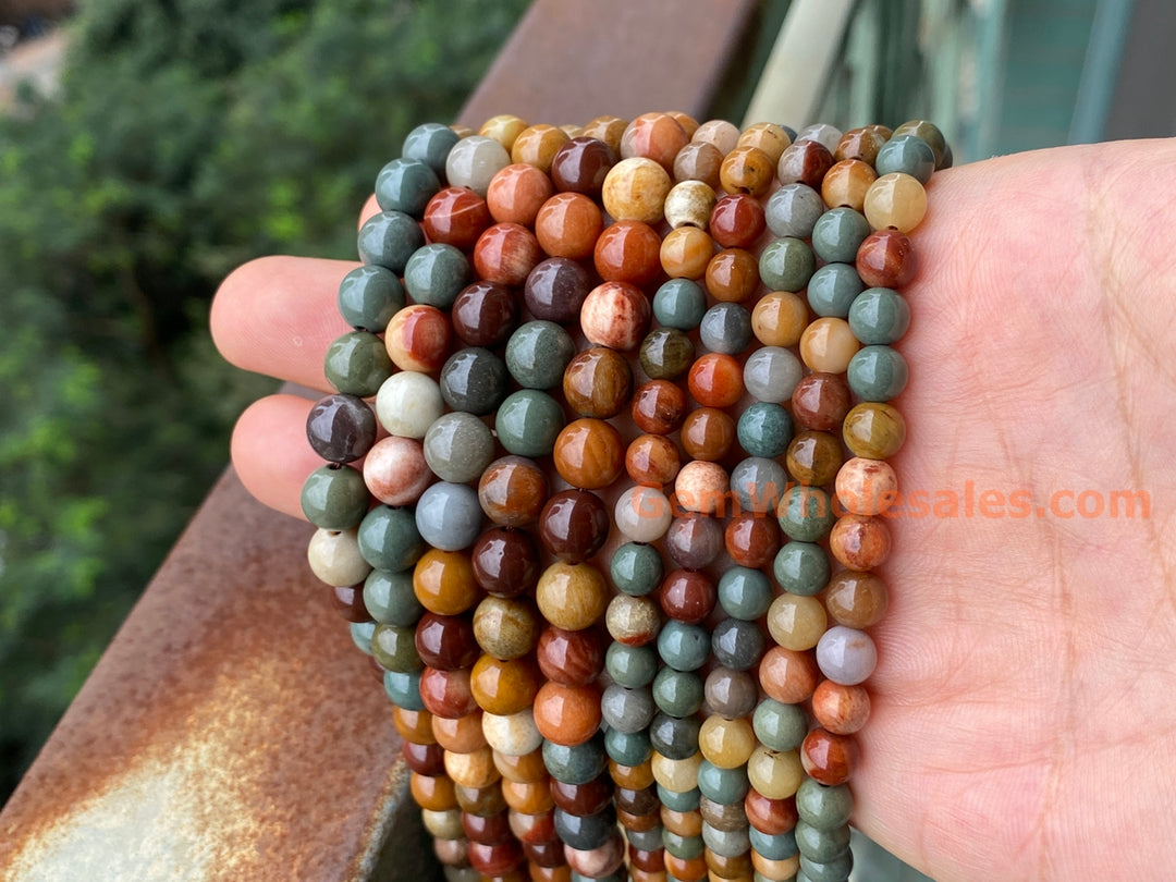 Natural Alashan Agate 6mm/8mm Round beads, 15"