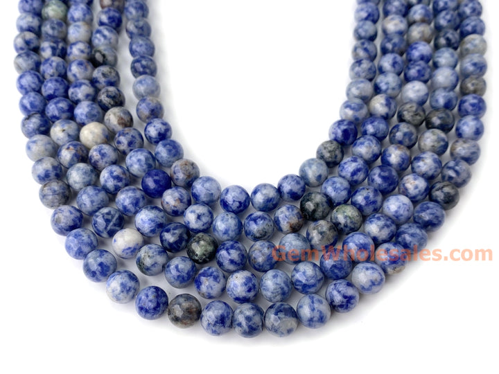 15" 6mm/8mm/10mm Natural blue spot stone round jewelry beads