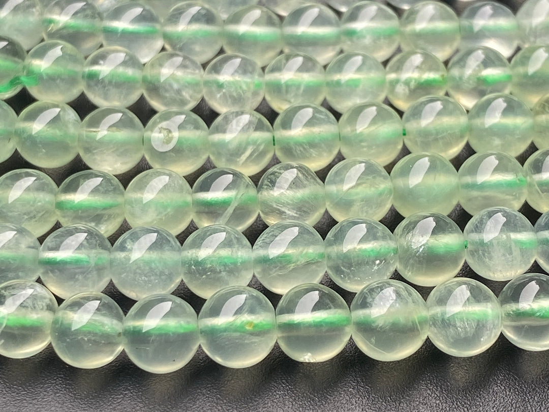 Perles rondes en pierre de préhnite naturelle AA de 15,5 pouces, 6 mm, pierres précieuses vertes et pierres semi-précieuses
