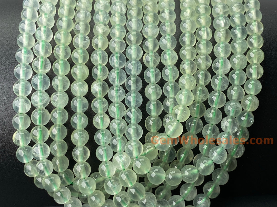 Perles rondes en pierre de préhnite naturelle AA de 15,5 pouces, 6 mm, pierres précieuses vertes et pierres semi-précieuses