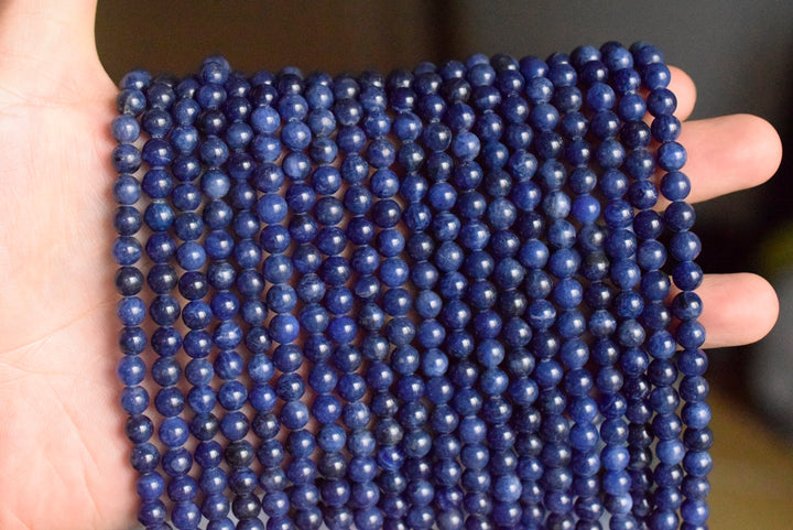 AA Natural blue sodalite stone 4mm round jewelry beads, 15.5"
