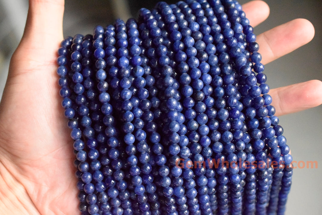 AA Natural blue sodalite stone 4mm round jewelry beads, 15.5"