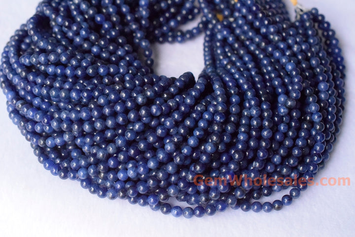 AA Natural blue sodalite stone 4mm round jewelry beads, 15.5"