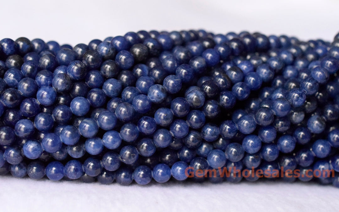 AA Natural blue sodalite stone 4mm round jewelry beads, 15.5"