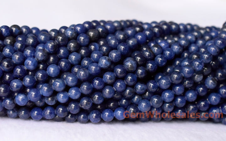 AA Natural blue sodalite stone 4mm round jewelry beads, 15.5"