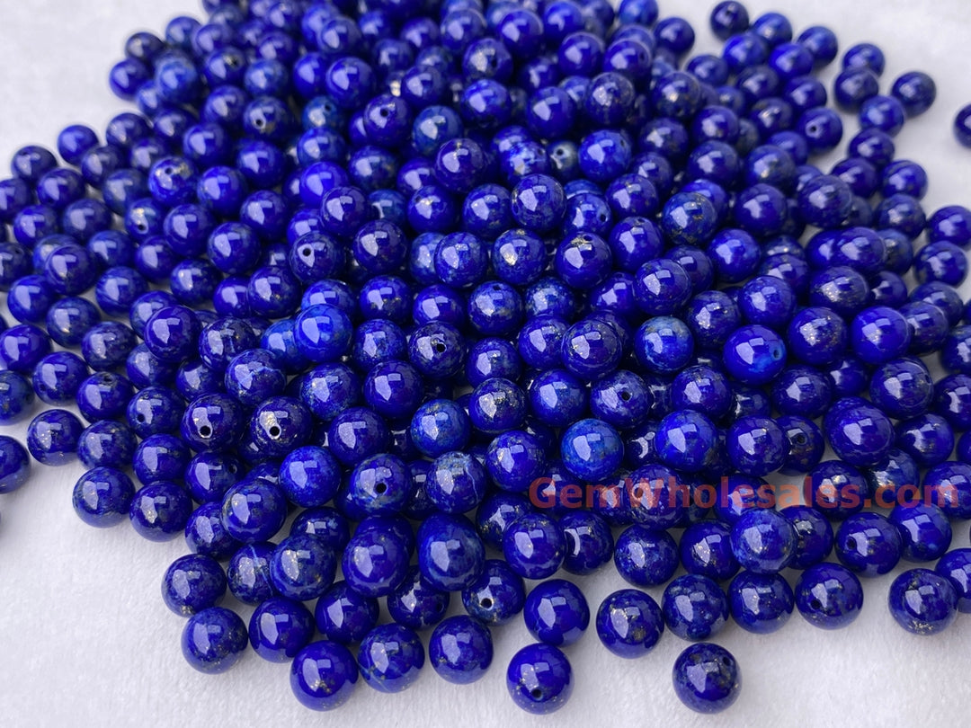 10pcs AAA 6mm natural Lapis lazuli stone round beads halfdrilled