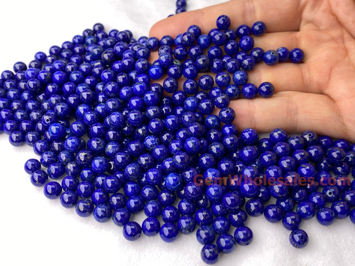 10pcs AAA 6mm natural Lapis lazuli stone round beads halfdrilled