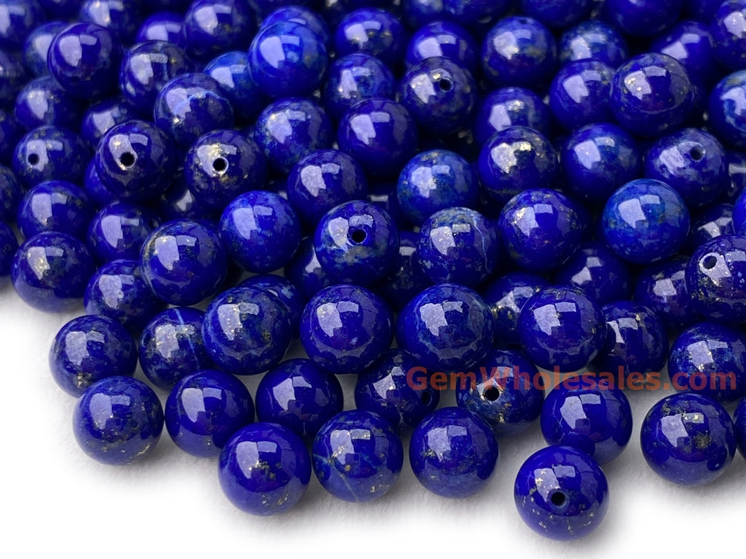 10pcs AAA 6mm natural Lapis lazuli stone round beads halfdrilled