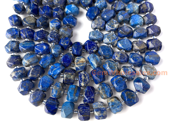 Perles pendentifs à facettes en lapis-lazuli naturel de 15,5 pouces (15 à 20 mm)
