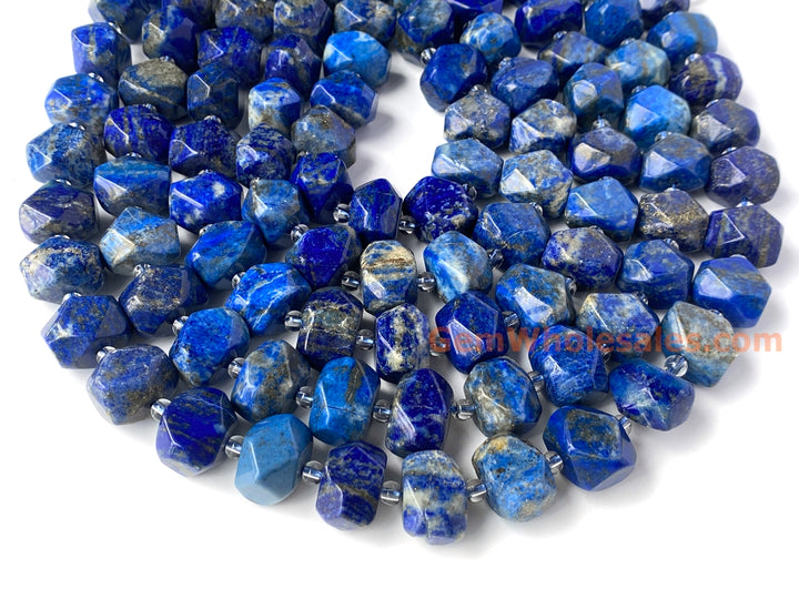 Perles pendentifs à facettes en lapis-lazuli naturel de 15,5 pouces (15 à 20 mm)