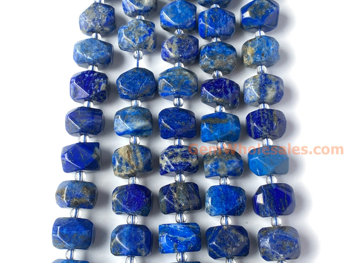Perles pendentifs à facettes en lapis-lazuli naturel de 15,5 pouces (15 à 20 mm)