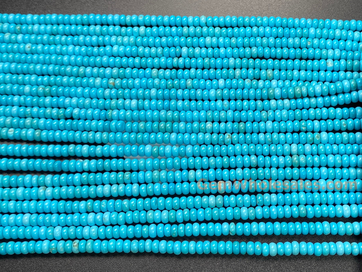 15.5" 2x4mm Blue howlite roundel/rondelle jewelry beads