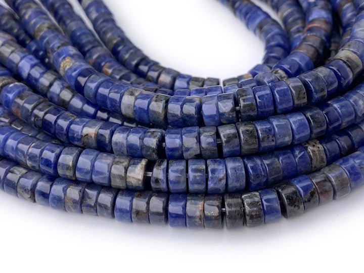 15.5" 3x6mm Natural blue sodalite heishi beads for jewelry making