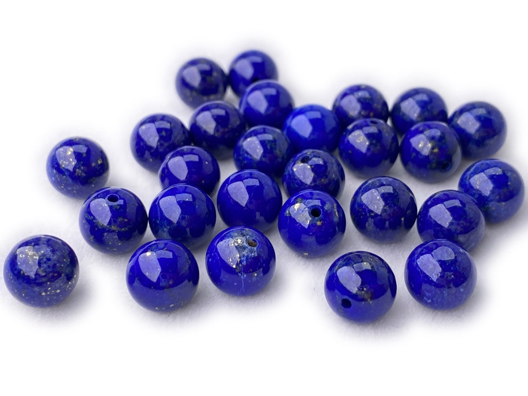 10pcs AAA 6mm natural Lapis lazuli stone round beads halfdrilled