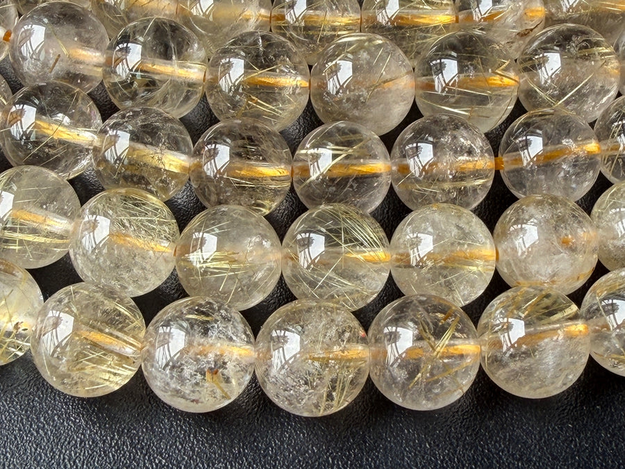 8mm golden rutilated quartz beads for jewelry making