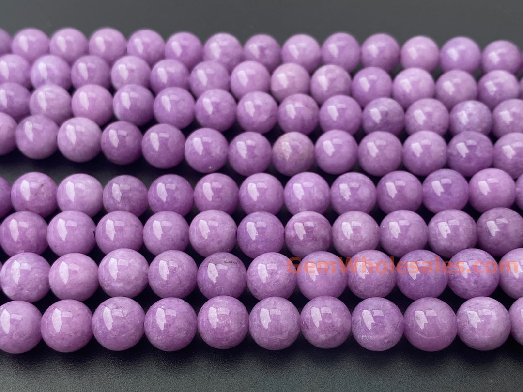15" 8mm purple lavender color Malaysian jade Round beads