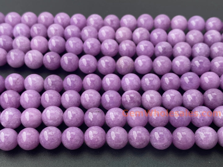 15" 8mm purple lavender color Malaysian jade Round beads