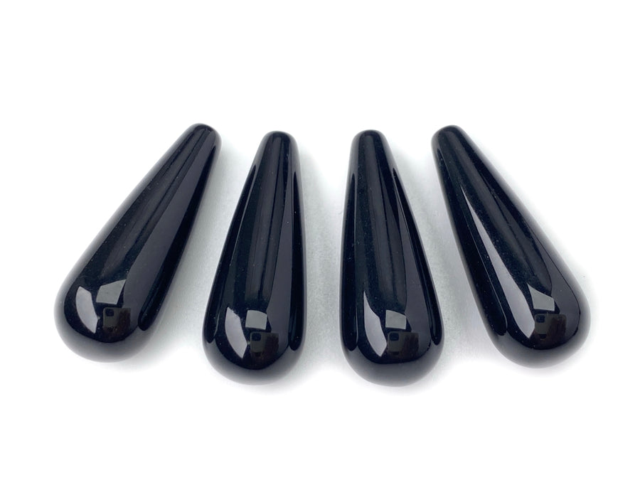 8x22mm black agate teardrop beads