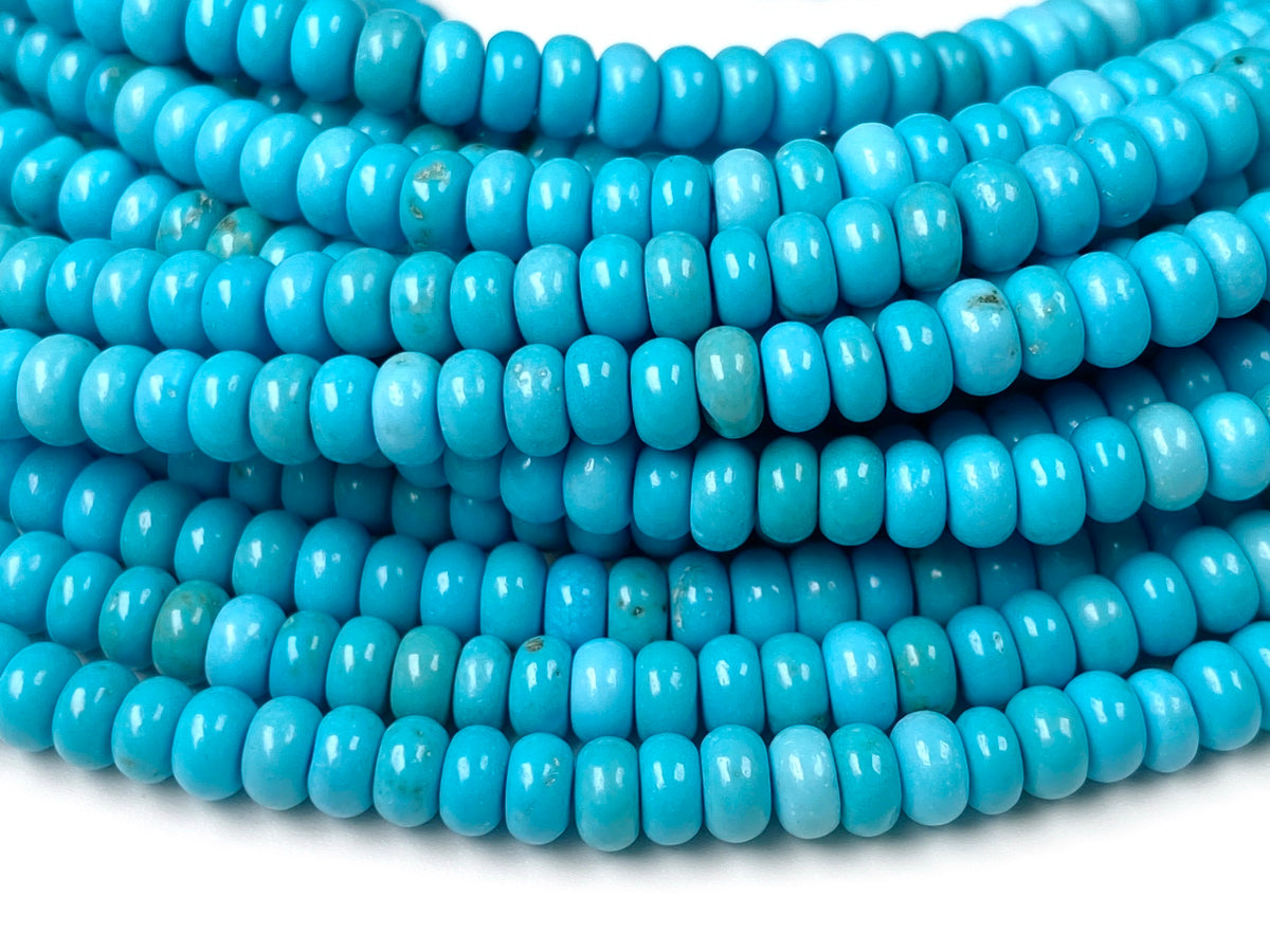 15.5" 2x4mm Blue howlite roundel/rondelle jewelry beads