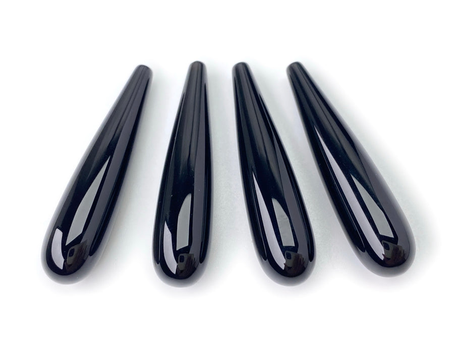 8x35mm black agate teardrop beads