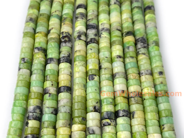 15.5" 3x6mm Natural Australia Chrysoprase heishi beads for jewelry making