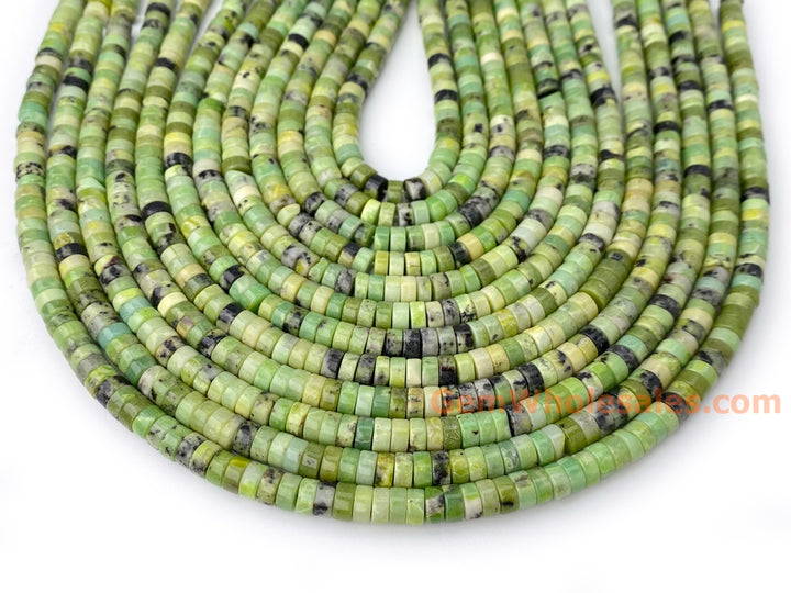 15.5" 3x6mm Natural Australia Chrysoprase heishi beads for jewelry making