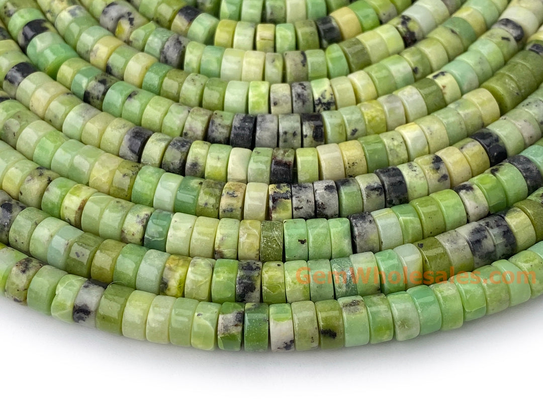 15.5" 3x6mm Natural Australia Chrysoprase heishi beads for jewelry making