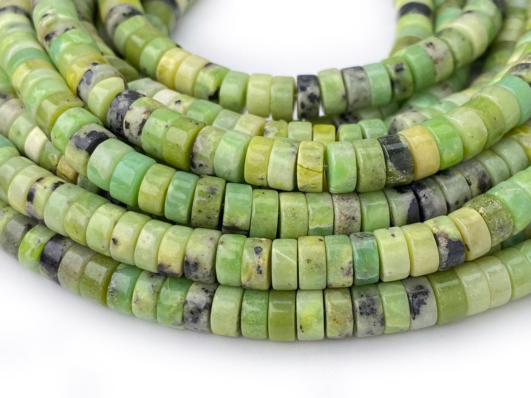15.5" 3x6mm Natural Australia Chrysoprase heishi beads for jewelry making