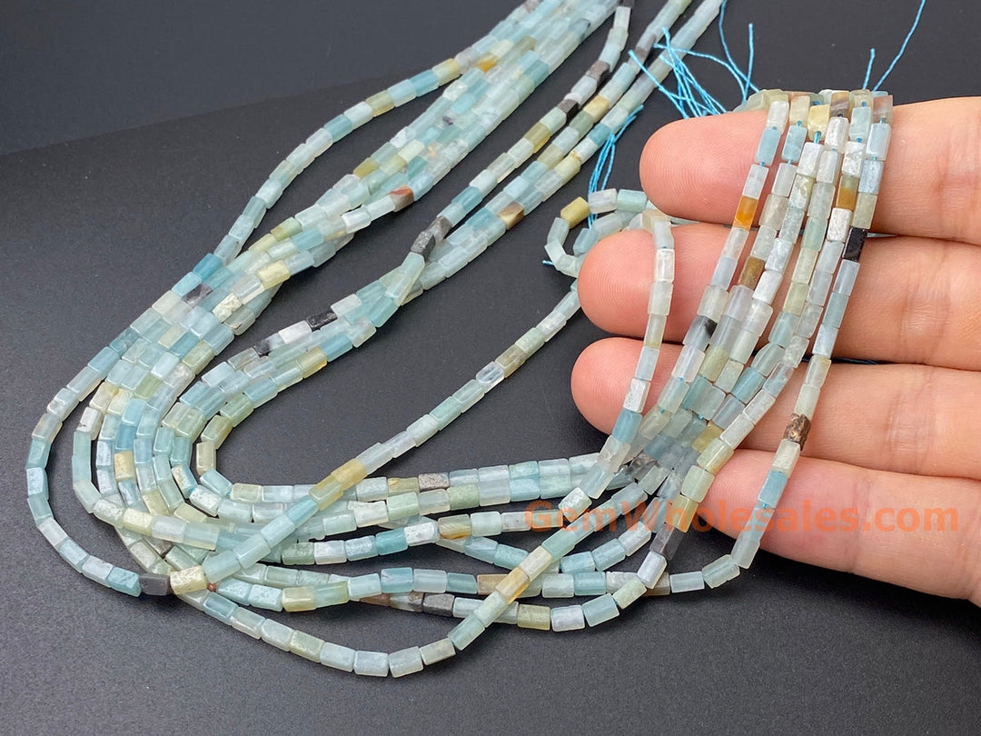 2x4mm Natural Amazonite rectangle tube beads