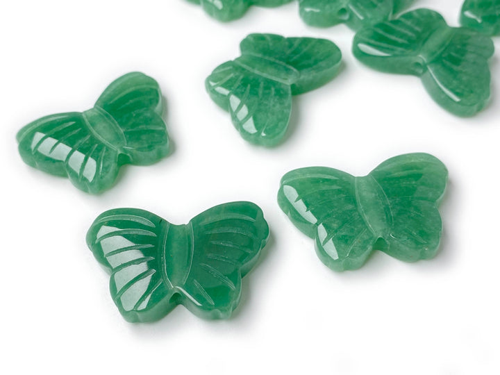 1PC 28x38mm natural green aventurine carving butterfly pendant