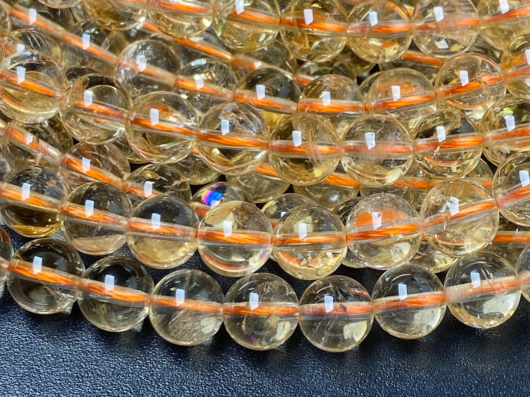 15.5" Natural 6mm Citrine round beads,gemstone,semi-precious stone, yellow quartz