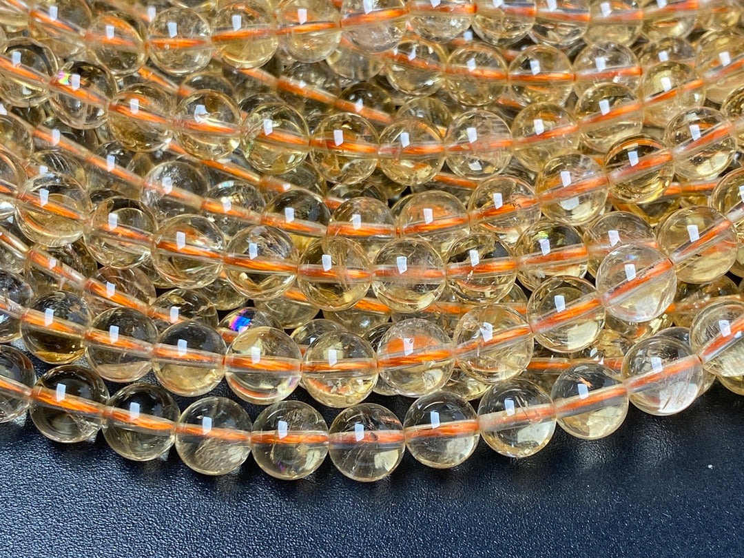 15.5" Natural 6mm Citrine round beads,gemstone,semi-precious stone, yellow quartz