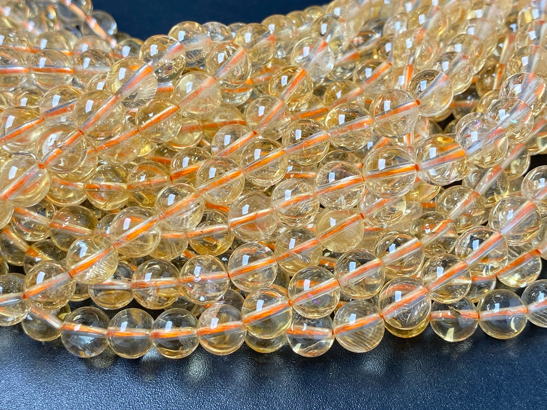 15.5" 8mm/10mm/12mm Natural genuine Citrine round beads