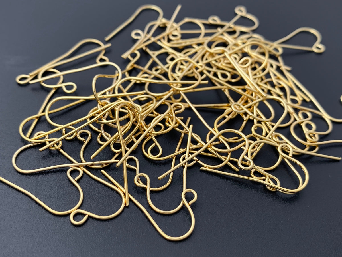 10PCS 24x11mm Gold Plated brass simple earring hooks