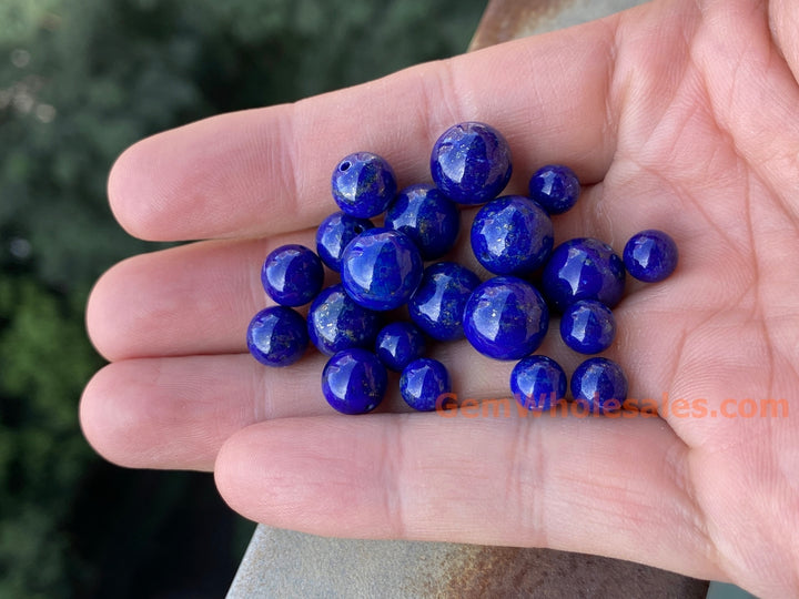10PCS AAA 8mm natural Lapis lazuli stone round beads halfdrilled