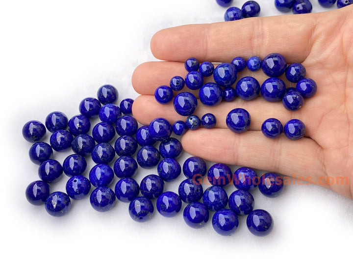 10PCS AAA 8mm natural Lapis lazuli stone round beads halfdrilled