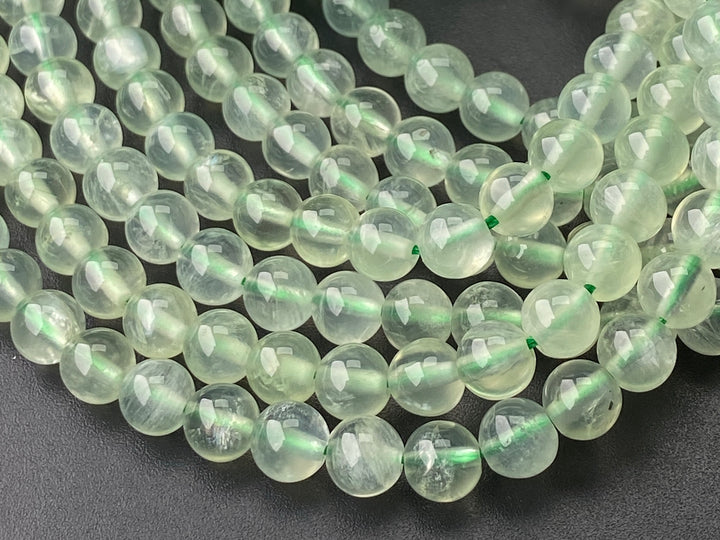 Perles rondes en pierre de préhnite naturelle AA de 15,5 pouces, 6 mm, pierres précieuses vertes et pierres semi-précieuses