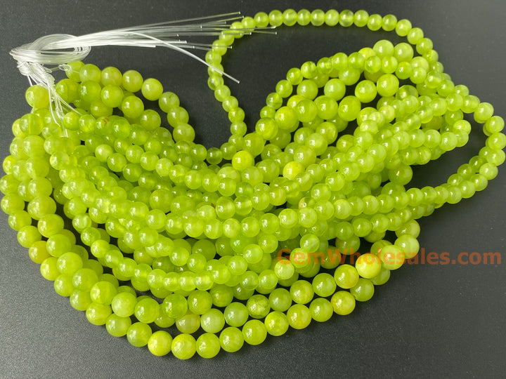15" 8mm/10mm/12mm mix color green jade Round beads