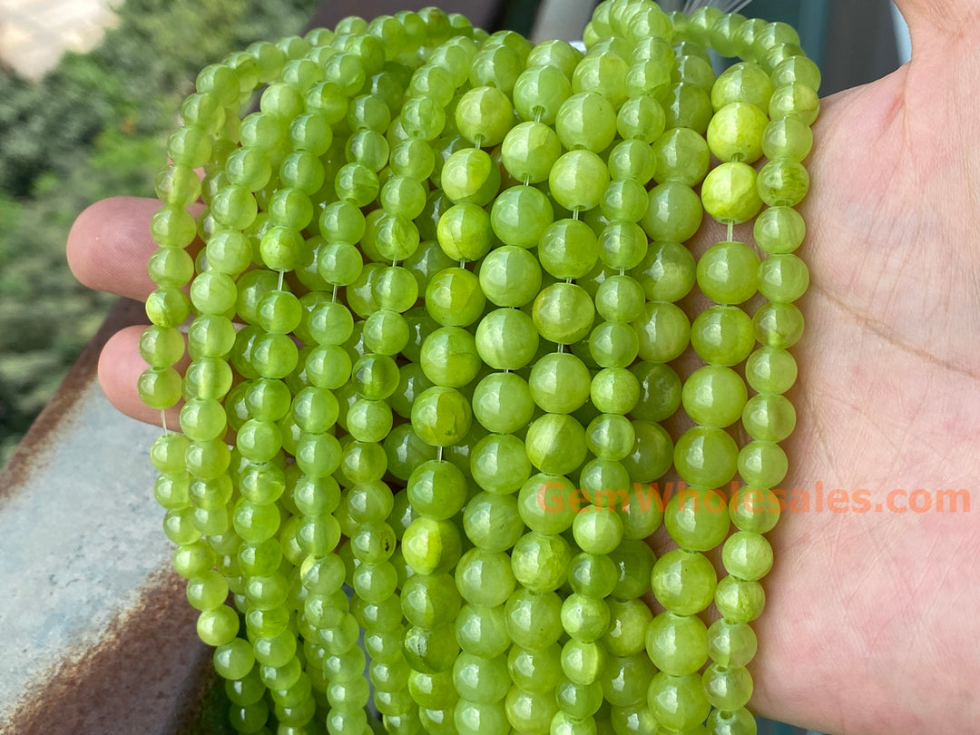15" 8mm/10mm/12mm mix color green jade Round beads