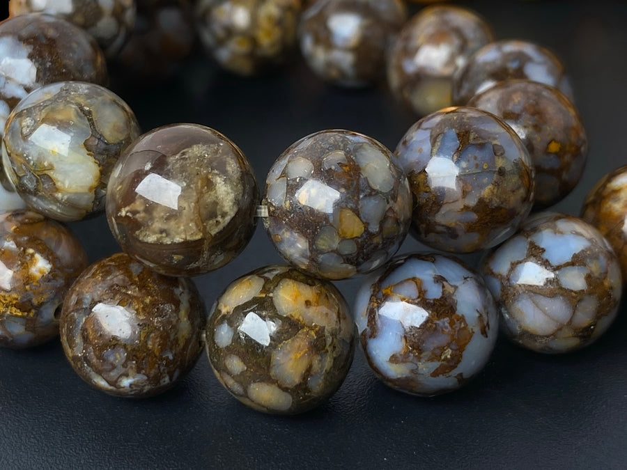 15" 10mm Natural brown opal round beads, brown gemstone beads